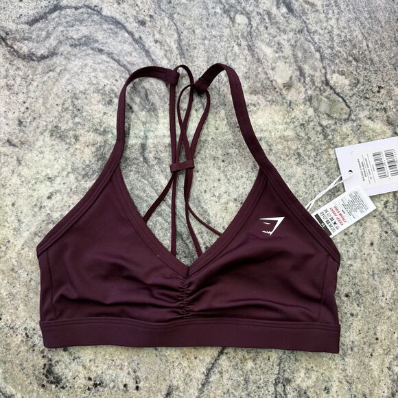 Gymshark Other - Gymshark Ruched strappy Sports Bra womens xs gym training fitness active purple